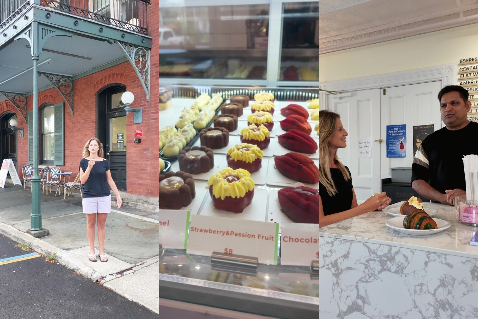 Cami Anka visiting Mister Croissant Bakery and Cafe in Warwick, New York